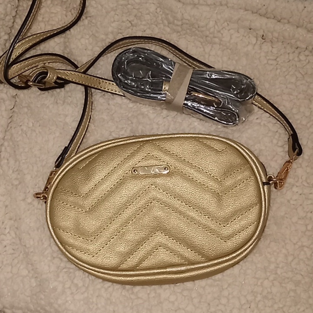 Gold Crossbody Bag with a Fanny Pack/Belt Bag Option/Attachment
